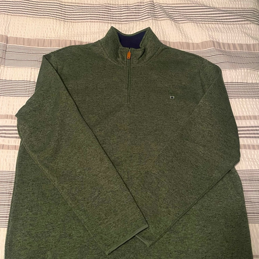 Men’s Crown and Ivy 1/4 Quarter Zip Pullover Green and Navy Size XL Brand New